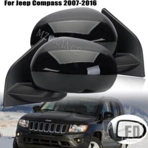 サイドミラージープコンパス 2007-2016 ドアウイングガラス加熱レンズミラーカバーフレームケースバックミラー電気アクセサリー