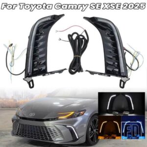車 LED フロントバンパーデイタイムランニングライト DRL トヨタカムリ SE XSE 2024 2025 ヘッドライト駆動ウィンカーライト 12V