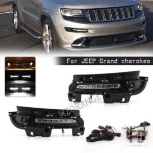 LED DRL デイタイムランニングライトジープグランドチェロキー SRT8 2012-16 フォグランプカバーヘッドライトカーアクセサリー
