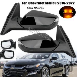 自動サイドバックミラーシボレーマリブ XL 2016 2017-2020 車加熱ミラーウィンカーライトアクセサリー米国モデル