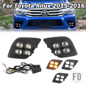 トヨタハイラックス REVO VIGO 2015 2016 2017 LED DRL デイタイムランニングライト昼光フォグランプ装飾信号ランプアクセサリー