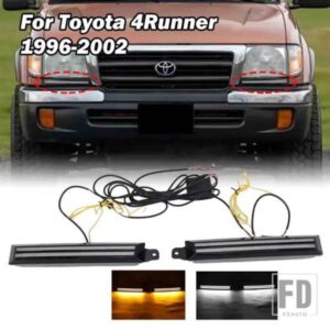 LED DRL トヨタ 4 ランナー 1996-2002 黄色ウィンカーデイランニングヘッドランプ自動運転ランプフォグランプ 12V デイライト