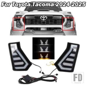 LED DRL トヨタタコマ 2024 2025 デイタイムランニングライトウインカーフォグランプフロント駆動ホワイトヘッドライトカーアクセサリー