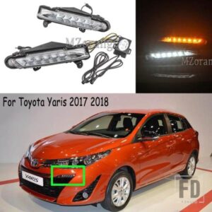1 ペア LED デイタイムランニングライトトヨタヤリス 2017 2018 2019 DRL ヘッドライトバンパーデイライトフォグライトアクセサリー 2 個