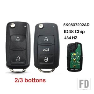 ID48 チップ 5K0837202AD/202Q 434MHZ 車リモートキー VW ゴルフティグアンアマロックポロパサート CC シートシュコダ MK6 オクタビアジェッタビートル