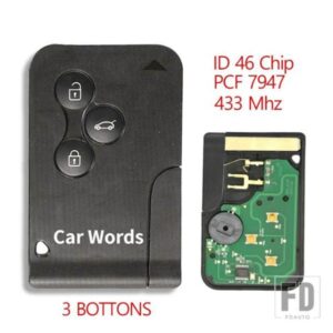 3 ボタン 433MHZ ID46 PCF7947 チップスマートリモートキーケースシェルルノーコレオスメガーヌ 2 風光明媚なクリオローガングランド 2003-2008