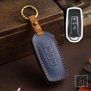 VW フォルクスワーゲントゥアレグ 2013-21 3 ボタン革キーケースカバーシェルアクセサリー