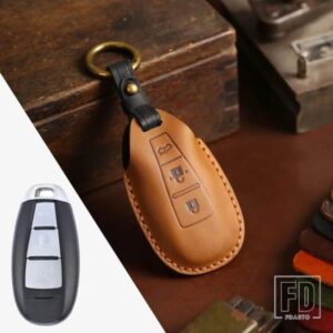 3 ボタン革キーケースカバーキーホルダースズキバレーノエルティガシアスイグニスキザシスイフト SX4 S-クロス VITARS アクセサリー