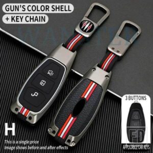 フォードフォーカス 3 4 ST モンデオ MK3 MK4 フィエスタフュージョンクーガ 2013 2014-2017 アクセサリー 3 ボタン金属キーカバー FOB ケースシェル