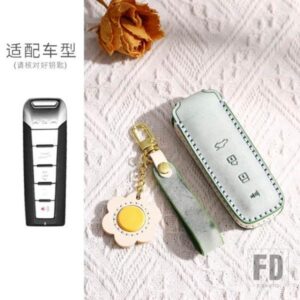 革キーケースカバー WEY コーヒー 01 タンク TANK300 VV5 VV6 VV7 2022 2021 リモートキーホルダーキーレスインテリアアクセサリー