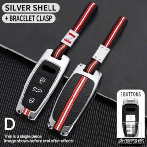 アウディ A6 A6L A7 A8 A8L A3 E-TRON 55 Q7 Q8 C8 2019-21 金属キーカバー FOB ケースシェルアクセサリー