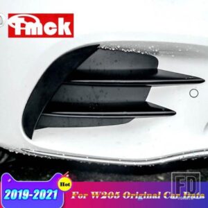 メルセデスベンツ C クラス W205 C180 C200 C220 C260 C300 2019-2021 カーアクセサリーフロントバンパーリップスポイラーフォグランプカバートリム