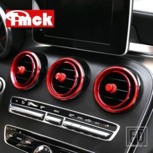 メルセデスベンツ C GLC クラス W205 X253 2015-2020 中央ダッシュボード後列シートエアコンベントアウトレットリングトリムカバー
