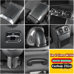 メルセデスベンツ C クラス W206 C200 C220 C260 C300 2022 + カーボン高級全体インテリアモールディングフルキットアクセサリー