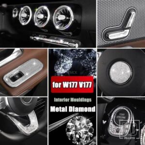 メルセデスベンツ A クラス W177 V177 A180 A200 A220 A250 A35 A45 AMG 2019-2024 フルセットインテリアモールディングダイヤモンドカバートリム