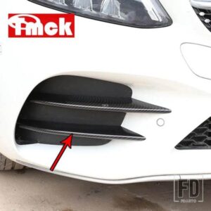 メルセデスベンツ C クラス W205 S205 C180 C260 C300 2019 フロントフォグランプストリップトリムカバーステッカー吸気グリルスラットトリム