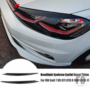 VW ゴルフ 7 GTD R MK7 2013 2013 -2017 2 個ヘッドライトアイブロウまぶたカバーヘッドランプカバー装飾ステッカー