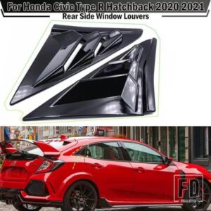 窓ルーバーエアベントスクープシェードカバーブラインドホンダシビックタイプ R ハッチバック 2020 2021 サイドベントカバー