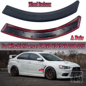 ペアフロントフェンダーサイドベントカバートリムステッカー黒ホイールアイブロウ三菱ランサー EX EVO V3 V5 V6 2008-2015 アクセサリー