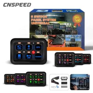 CNSPEED 6 ギャング LED スイッチパネルオンオフ制御 12V 自動ライト電子リレーシステムトラックキャラバンボートキャンピングカー用