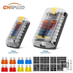 6/12 ウェイ車ボートブレードヒューズボックスブロックホルダー LED インジケータ 12V 32V 自動マリン防水配電盤