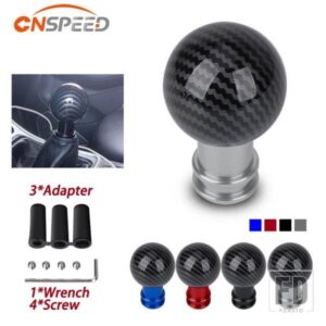 CNSPEED 車マニュアルギアシフトレーシングカーボンスティックヘッドノブアルミ M8 M10 M12 アダプターシフターノブ