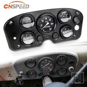 油圧計ボルトゲージスピードメーター5 IN 1キットインストルメントパネルコンプリート汎用/ロングメーターインストルメントパネルコンプリート