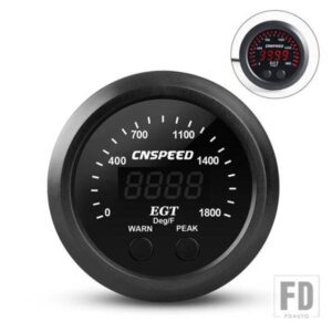 52 MM/2 インチ 0-1800F デジタル排気ガス温度 EGT ゲージセンサー付き電子排気ガス温度計超薄型ラウンド