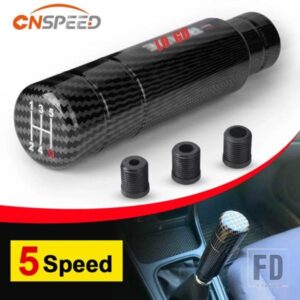 5 スピードカーボンスタイル 13 CMギアシフトノブ 8 MM 10 MM 12 MM汎用形状マニュアルトランスミッションシフターレバーノブ