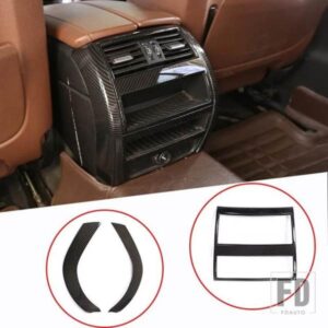 ABS カーボンインテリアアクセサリーリア空調アウトレットトリムステッカー BMW 5 シリーズ F10 520 525 2011-2017