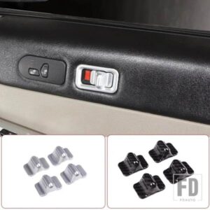 ハマー H2 03-07 ABS カーボン/車内ドア安全ロックスイッチカバー装飾フレームステッカーカーアクセサリー