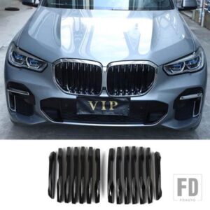 14 個 BMW X5 G05 2019-2022 カースタイリング ABS クローム/ブラックフロントグリルトリムカバートリムアクセサリー