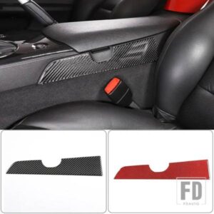 シボレーコルベット C6 2005-2013 ソフトカーボン中央制御アームレストボックスサイドトリムストリップステッカーカーアクセサリー