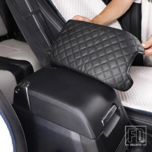 ランドローバーディスカバリー 4 LR4 2010-2016 レザーブラックカーシートアームレストセンターコンソールボックスカバーカーアクセサリー
