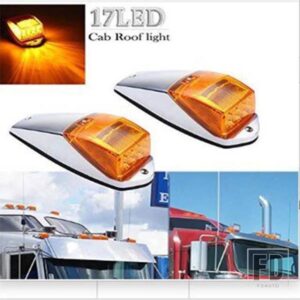 17LEDホワイトルーフライトクロームキャブマーカークリアランスルーフランニングトップライトアセンブリ大型トラック用