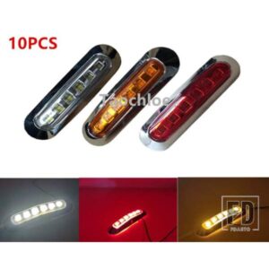 10個 X トラック 10-30V 6LED サイドマーカーライト クリアランスランプ 12V 24V アウターライト 車 SUV ピックアップ トレーラー ADR DOT SAE