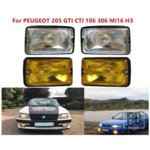 1ペア 12V フロントフォグランプ スポットライト スポットランプ ドライビングライト DRL LEDライト SIM 3211 プジョー 205 GTI CTI 106 306 MI16 H3用