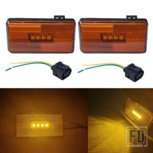 2個 24V アンバー 4 LED サイドマーカーライトランプ SCANIA 5 6 シリーズ P R キャブG T S シリーズ OEM 2052119