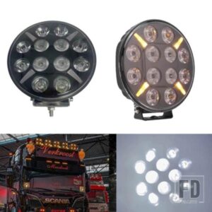 1個 9インチ ラウンド 120W LED ワークライト 12V 24V イエロー ホワイト LED DRL オフロード フォグランプ トラックのルーフグリルライト用