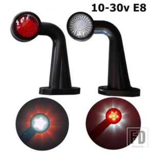 2個 12 LED 12V 24V トラックトレーラーエルボーラバーサイドマーカーインジケーターライトランプサイドマークランプ車トラックトレーラーローリーE8用