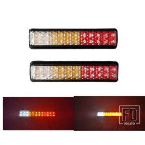 2X 12V 10-30V レッド アンバー ホワイト ABS トレーラー トラック 車 20 LED テールライト ランプ テールライト リバース ランニング ブレーキ ウィンカー