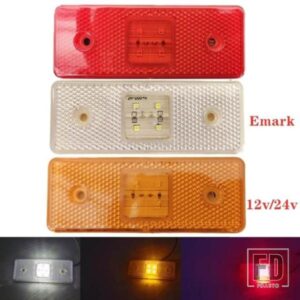 4個 E8 24V 12V LED リフレクターランプ トラックアウターライト サイドマーカー トレーラーライト バス トラック 110X40MM レッド アンバー ホワイト