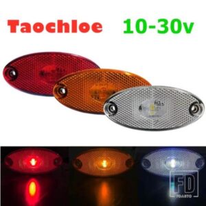 2個 アンバー ホワイト レッド サイドオーバル LED マーカーライト 24V トレーラー キャラバン ライト アウターライト トラック サイドマーカー ランプ IP65