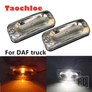 2個 24V LED ホワイトクリアランスライト DAF CF 大型トラック用トップサンバイザーシグナルランプ DAF トラック アンバー DAF サンバイザーライト