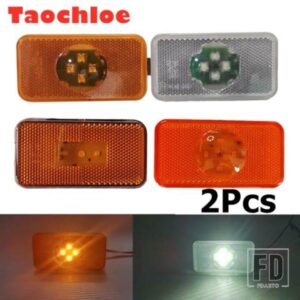 2個 24V LEDマーカーライト ボルボ FM FH FL トラック用 クリアランスライト サイドウィンカー アンバー 2ピンコネクタプラグソケット付き