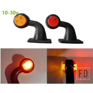 2個 12 LED サイドマーカーインジケーターライトランプ サイドマークランプ トラック 大型トラック キャラバン トレーラー用 12V / 24V レッド アンバー