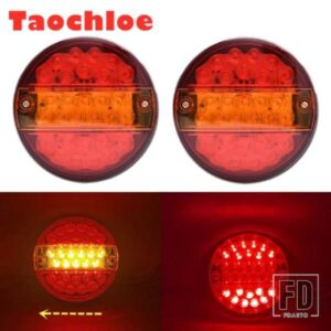 2X 5.5インチ 12V 24V 流水 LED タンクトラックリアランプ ハンバーガー テールライト ターンランプ トラック トレーラー リアウィンカーライト