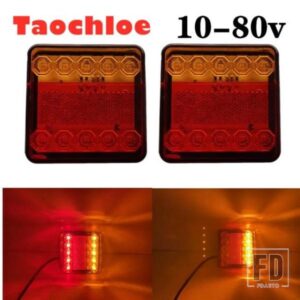 2X IP67 8LED 24V トレーラーテールライト トラックブレーキリアサイドランプ フォークリフトインジケーターウィンカー トラックキャラバンバンボート用 12V