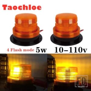 2個 トップ 5W 10-110V BS AC/DC アンバー ストロボ LED フォークリフト ランプ 緊急ハザード灯 ビーコン スクールバス ライト スクレーパー ライト