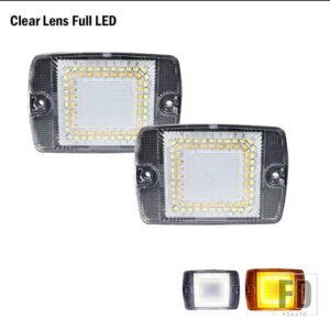 ジープ フロントバンパー スイッチバック ホワイトアンバー 3156 LED ラングラー YJ デイタイム ランニング ライト ターン シグナル ライト 19 - Clear Lens